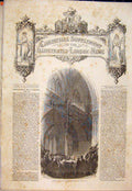 Original Old Antique Print Christmas Ceremony Exeter Cathedral 1852 Victorian