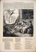 Original Old Antique Print Dream Three Holy Kings Fine Art 1852 Epiphany 19th