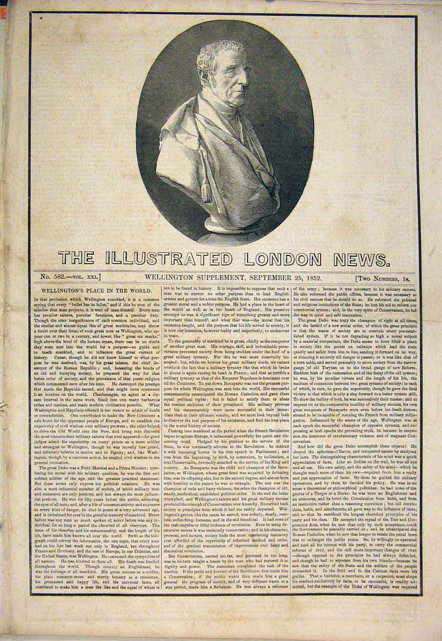 Original Old Antique Print Duke Wellingtonwalmer Castle Strathfieldsay Waterloo