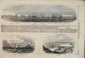 Original Old Antique Print Cronstadt Fort Christiansund Russians 1854 Victorian