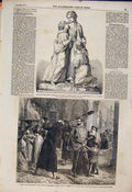 Original Old Antique Print Physick Statue School Industry Orphans Hook Christian