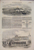 Original Old Antique Print Sulineh Danube Baot Attack Funeral Parker Bredin 1854