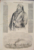 Original Old Antique Print Portrait Said Pacha Viceroy Egypt Rosetta Nile Africa