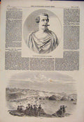 Original Old Antique Print Bust Park French Emperor Biaritz Napoleon 1854 19th