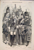 Original Old Antique Print Cavalry French Imperial Guard Artillery Guards 1854