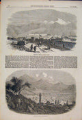Original Old Antique Print Aisiatic Turkey Erzeroom Kars 1854 19th