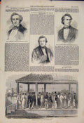 Original Old Antique Print Portrait Davenport Wylde Gough Indian Railway Station