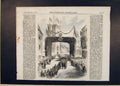 Original Old Antique Print Procession Church St Thomas Newport Isle Wight 1854
