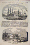 Old Antique Print Sketches Constantinople Charlemagne Military Pera 1854 19th