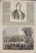 Original Old Antique Print Portrait John King Saxony Parliament Cape Town Africa