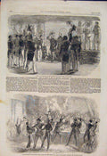 Original Old Antique Print Emperor Visit Royal Yacht Boulogne Horsse Guards 1854