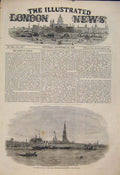 Original Old Antique Print Belgium Aquila Steam Ship Antwerp Germany 1854 19th