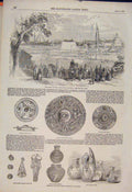 Old Antique Print Canadian Agricultural Exhibition Anglo Saxon Artefacts