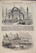 Original Old Antique Print Hull Grimsby Queen Victoria Dock Whitefriars 1854