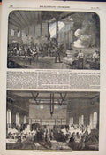 Original Old Antique Print Schlesinger Ammunition Factory Northfleet Bullet 1854