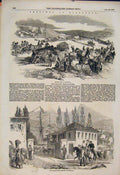 Original Old Antique Print Balaclava Sketch Raglan Sebastopol Military 1854 19th