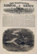 Original Old Antique Print Wreck Egyptian Vessel War Black Sea Military 1854