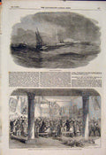 Original Old Antique Print Wreck Katscha Regiment Waterford Crimea 1854 19th