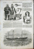 Old Antique Print Portrait Girardin Costume Eskimo Persia Steamer Glasgow