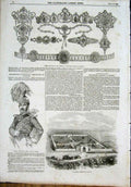Original Old Antique Print Jewels Hancock Paris Palace Espartero Cemetery Madrid