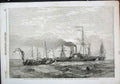 Original Old Antique Print Russian Steam Boat Admiral Dundas Ship Ships 1855