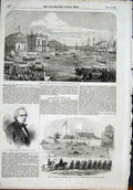 Original Old Antique Print Naples King Portugal Farren Mallaghea Freetown 1855