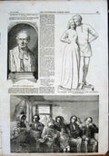 Original Old Antique Print Reed Foley Munro Sketch Presbyterians Church Stirling