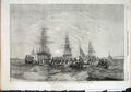 Original Old Antique Print Burial At Sea Carmichael Sketch 1855 19th