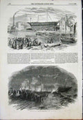Old Antique Print La Rogue Sunderland Ship Iron Screw Steamer Azoff 1855 19th