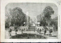 Original Old Antique Print Palace St Cloud Orangery Garden Fountain 1855 19th