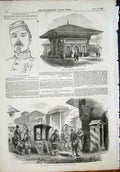 Old Antique Print Portrait Vico Fountain Scutari Redcliffe Hospital 1855 19th