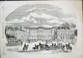 Original Old Antique Print Palace St Cloud Paris France Queen Boulongne Station