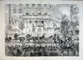 Old Antique Print Queen Paris France Procession Boulevards Des Italiens