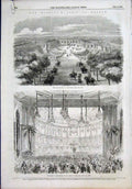Old Antique Print France Palace Versailles Theatreparis Court Louis 1855 19th