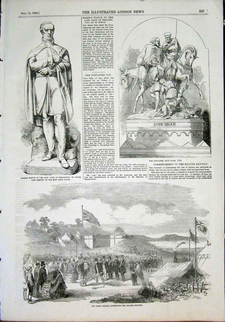 Old Antique Print Wellington Noble Doncaster Plate Graham Silloth Railway