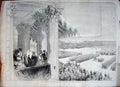 Original Old Antique Print Grand Review Champ De Mars Queen France 1855 19th