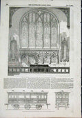 Original Old Antique Print Neild Marston Church Railway Carriage Viceroy Egypt