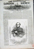 Original Old Antique Print Portrait Major-Ggeneral Windham Redan 1855 Victorian