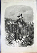 Original Old Antique Print Marshall Pelissier French Army Crimea 1855 Victorian