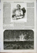 Old Antique Print Von Osten Bonfire Fireworks Blackheath Sebastopol 1855 19th