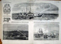Original Old Antique Print Gun Experiment Cronstadt Carmichael Dundas Nile Boat