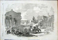 Original Old Antique Print Street Sebastopol Goodall Horse Siers Ruins 1855 19th