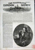 Original Old Antique Print Portrait Sir William Molesworth 1855 19th