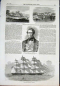 Original Old Antique Print Santhals Ganges River India Jackson Khersonsee 1855