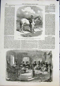 Original Old Antique Print General Codrington Crimea Simpheropol Richter 1855