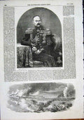Original Old Antique Print Prince Gortschakoff Crimea Commander-In-Chief Sketch