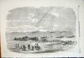 Original Old Antique Print Artillery Spit Kinburn Crowe Crimea Sketch 1855 19th