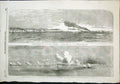 Original Old Antique Print Kinburn Bombardment Village Fire Crimea War 1855 19th