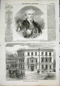 Old Antique Print Portrait Salomons Mayor Duchy Cornwall Buckingham 1855 19th