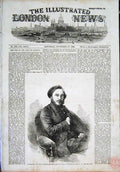 Original Old Antique Print Portrait Persinghy French Ambassador 1855 Victorian